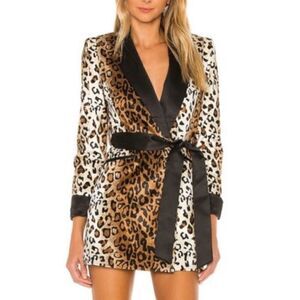 New Valentina Shah Leopard Blazer Dress Size 0 Revolve